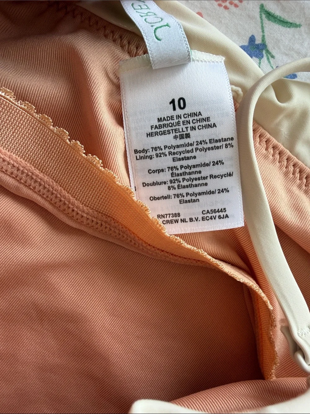 J. Crew Women’s Cream Ruffled Swimsuit One Piece Size 10 NWOT
